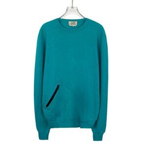 Hermes Blue Wool-Cashmere Round-Neck Knitted Sweater M
